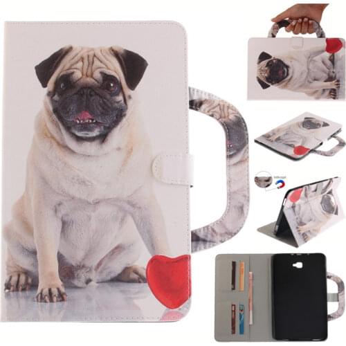 T580 case For Samsung Tab A A6 10.1 inch SM-T580 T585 T580 T585N Smart case Funda handbag Stand Fashion Cat Dog Tiger Cover+ Pen