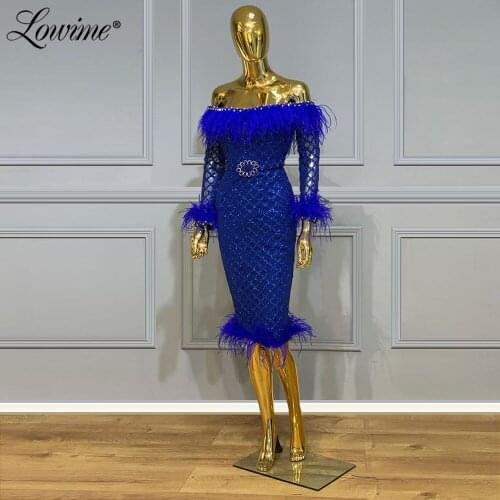Royal Blue Boat Neck Evening Dresses 2020 Custom Made Long Sleeves Formal Women Party Gowns Aibye Off The Shoulder Prom Dresses