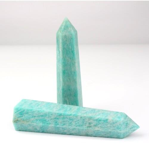 1pcs Natural Crystal Point amazonite Healing Obelisk reseda Quartz Wand green Ornament for Home Decor Reiki Energy Stone Pyramid