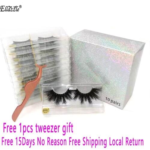 10 Pairs 25mm Lashes Wholesale No Box Lashes Fluffy Dramatic Soft 3D Eyelash Handmade Thick 31Styles Cruelty Free Mink Eyelashes
