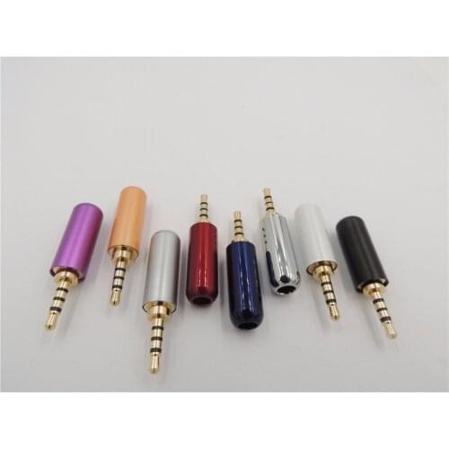 2 Pcs Copper gold stereo 2.5mm 4 pole male repair headphone jack Solder cable adapter connection audio plug connectors
