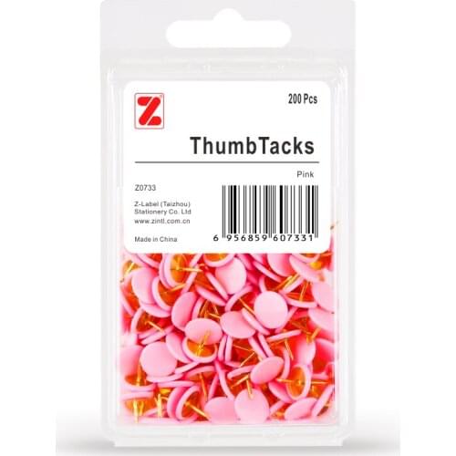 200PCS Z-LABELPink thumbtack Softwood nails Pushpin 14 Color