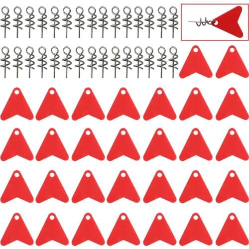 60Pcs/Bag Fishing Lure Accessories With Fishing Hook Centering Pin Spring Twist Crank Lock And Red Heart Sequins