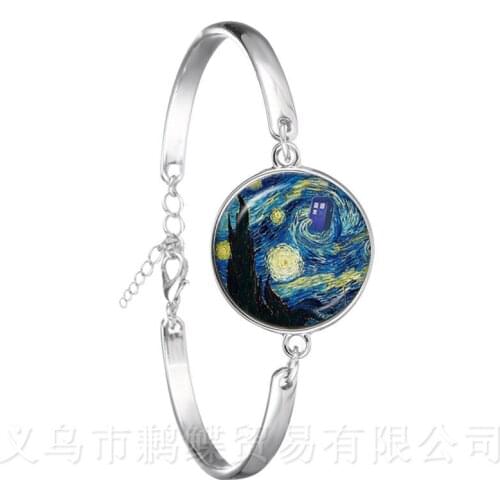 Cabala Bracelet Tree of Life Glass Cabochon Silver Plated Chain Bangles For Men Women Jewelry Creative Gift Wholesale