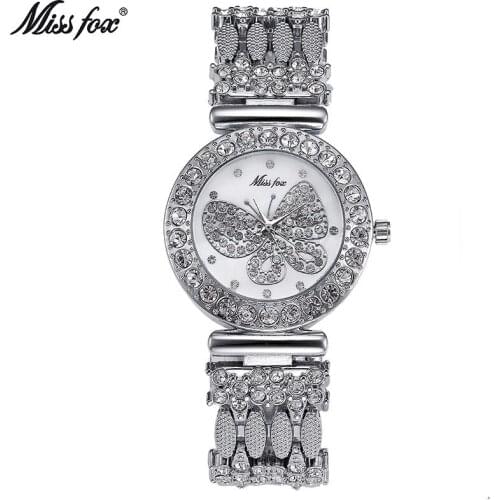 Miss Fox luxury Dress Brand Watch Women Ladies Gold Diamond relogio feminino Dress Clock female relojes mujer hodinky ceasuri