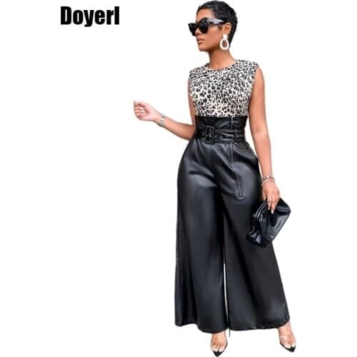 Black Faux Leather Pants Women High Waist Wide Leg Pants for Women Autumn Loose Pockets Zipper Office Trousers Women Streetwear