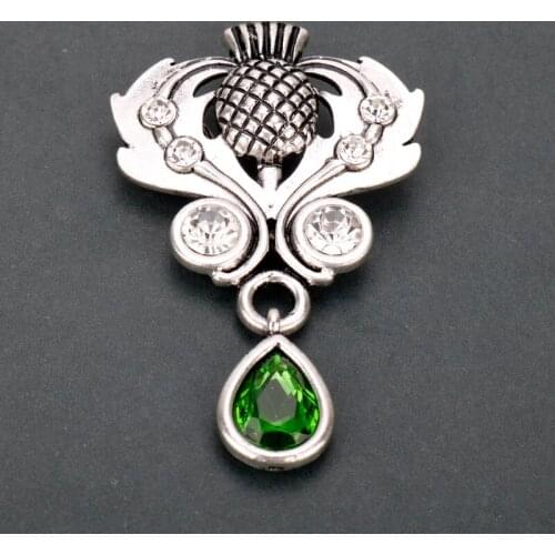 Dongsheng Outlander Brooch Scotland Thistle Crystal Brooches Celtics Knot Female Men Shirt Brooch Pins Vintage Womens brooch