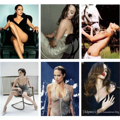 CANVAS Painting Moive NEW 2021 The Eternals Angelina Jolie Sex Red Lip Hot Body Nude Art Sexy Queen Girl Women Poster Wall Art