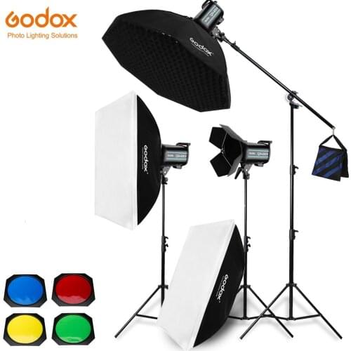 3x Godox QS400II / QS600II /QS800II / QS1200II 2.4G Wireless X1T Transmitter Studio Strobe Flash Light Set Softbox Lighting Kit