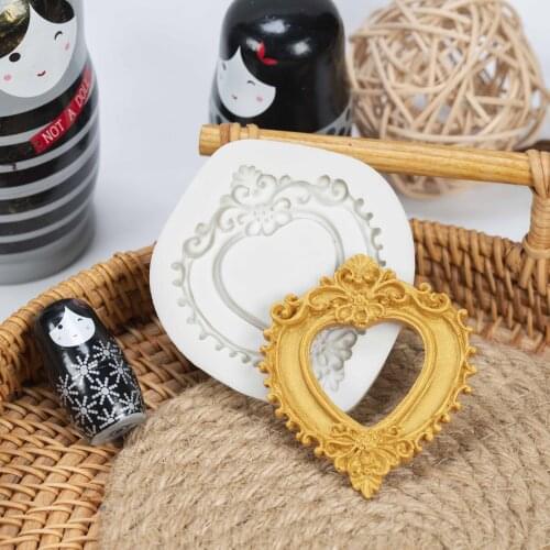 DIY Pretty Photo Frame Silicone Mold Kitchen Resin Baking Tools Cake Pastry Fondant Moulds Chocolate Lace Decoration