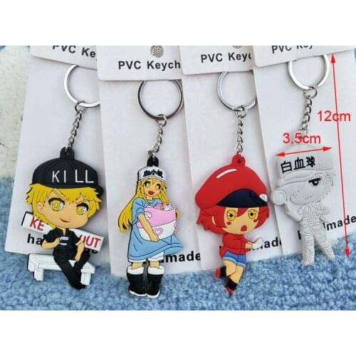 Cells At Work Fashion Anime Toy Figures Keychain Cartoon Keyholder Birthday Unisex Gifts New