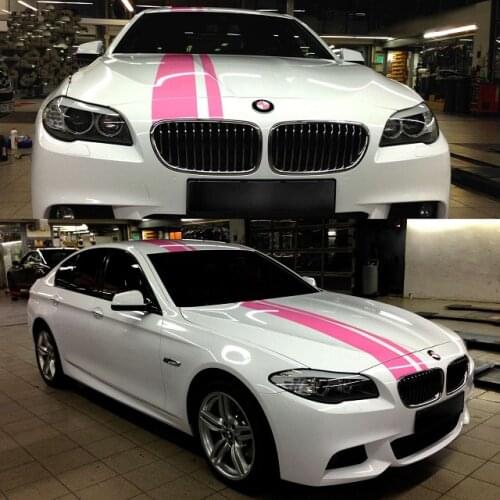 Car Decal Racing Dual stripe Pink 9.5'' for 3 Series 323 325 330 335 Vinyl Hood Roof Rear Motor Sticker ZC699