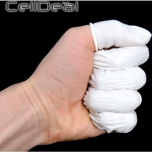 CellDeal 100PCS Durable Natural Latex Anti-Static Finger Cots Practical Design Disposable Makeup Eyebrow Extension Gloves Tools