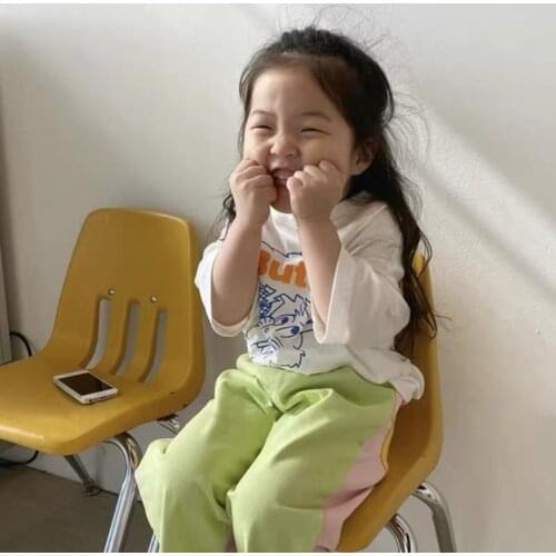 2021 new arrival girls boys summer short sleeve casual cotton kids t-shirt