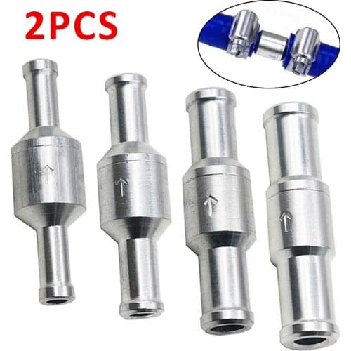 2pcs Non-return Valves Inline One-way Non-return Check Valves Fuel/Gas/Air/Vacuum Aluminum 6/8/10/12mm