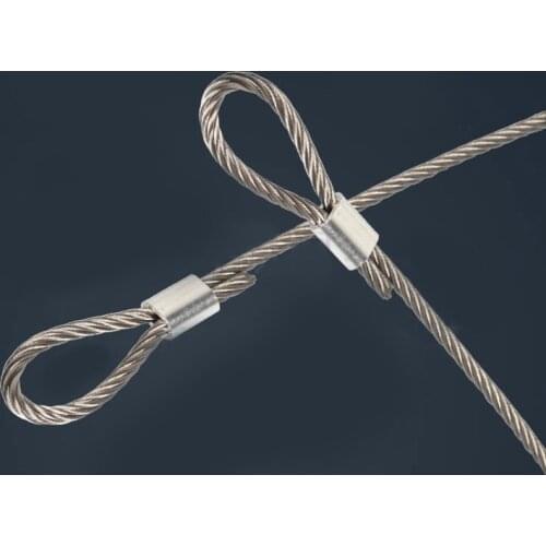 100PCS/lot) M6 6mm Diameter Oval aluminum clips Aluminum Ferrules Wire Rope Clamps Aluminum Ferrules Crimping Sleeves