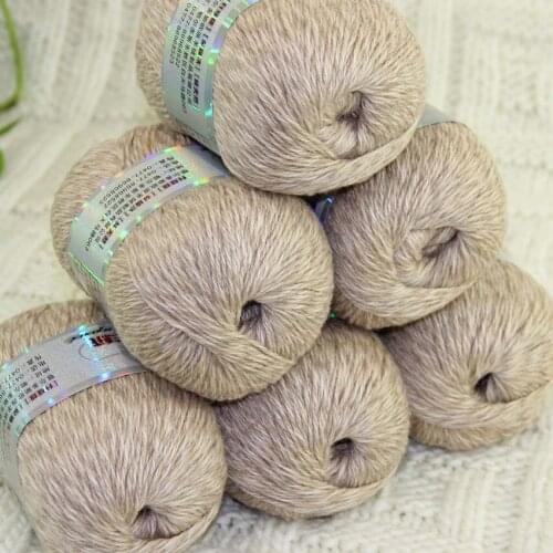Sale 6balls X 50g pure high quality 100% cashmere warm soft Knitting Yarn 636 OldLace Beige Multi