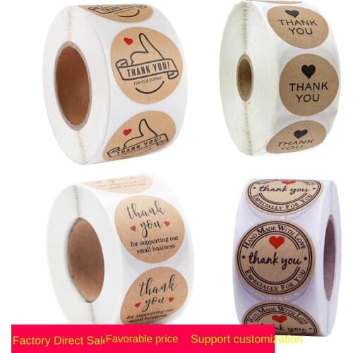 Kraft Paper Roll Sticker Thank You Sticker Red Love Envelope Decoration