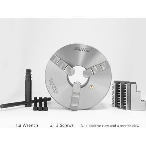 SAN OU K11- 80/K11- 100/K11- 125 3 Jaw Lathe Chuck 80mm/100mm/125mm/ a Wrench, 3 Screws / a Positive Claw and a Reverse Claw