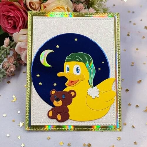 Good Night Duck Star Moon Carbon Steel Cutting Dies DIY Scrapbooking Photo Album Embossing Paper Cards Making Stencil Decorative