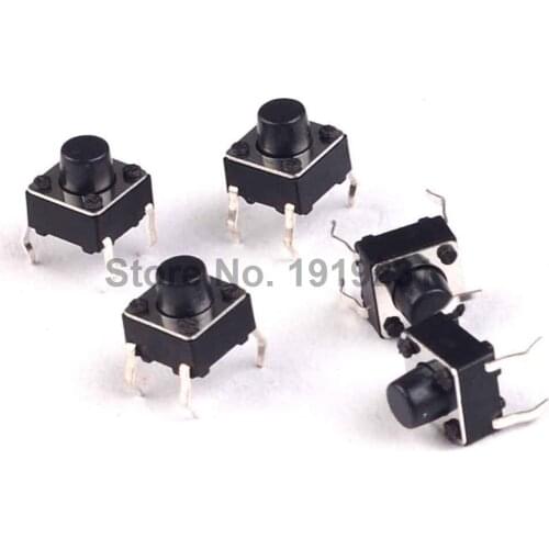 100PCS 6*6*6mm Tactile Push Button Switch Momentary Tact 6x6x6mm DIP