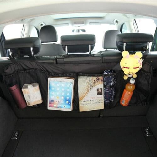 Car Trunk Organizer Adjustable Backseat Storage Bag Net High Capacity Multi-use Automobile Seat Back Organizers Universal
