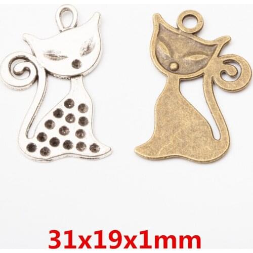 20pcs vintage lovely cat charms Pendant diy earring fit bracelet 5792
