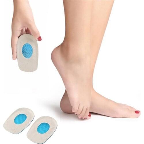 Women Silicone Gel U Shape Shoes Heel Cushions Pain Relief Insert Soles Pads Anti-slip Useful Soft Pain Relief Foot Care Tool