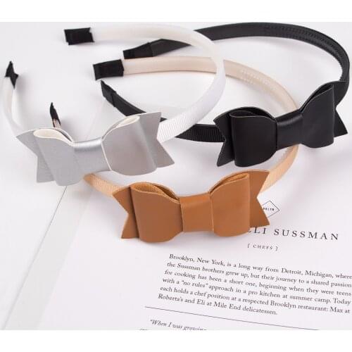 XIMA 1Piece Headband for Girls PU Hair Bows Plastic Hairband Kids Hair Accessories Hair Hopps for Party Supplies
