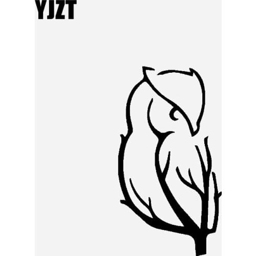 YJZT 8.1CM*14.9CM Car Sticker Vinyl Decal Withered Tree Creative Design Little Bird Black/Silver C23-0852