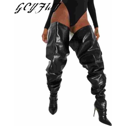 Womens Over-the-knee Boots Pointed Toe Thin Heels Novelty Female Shoes Solid Color High Quality Outdoor Fashion Botas De Mujer