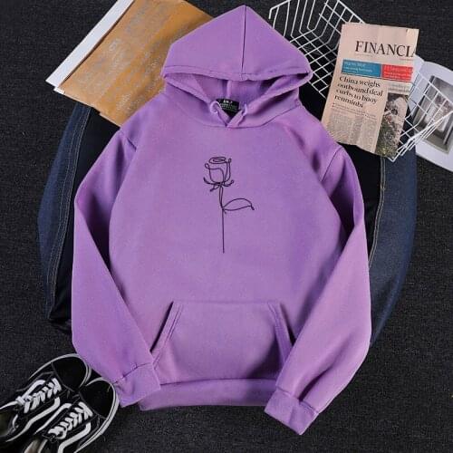 2021 Kpop Pullover stitch hoodie Women Oversize Casual Doodle roses print long sleeve Sweatshirt Female good Sex Mujer Clothes