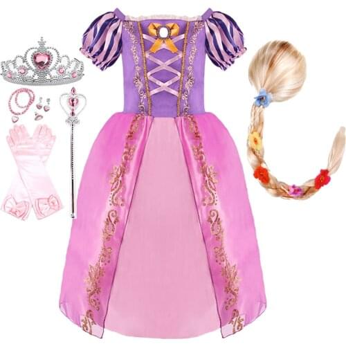 Kids Tangled Fancy Princess Costume Girls Rapunzel Dress Birthday Clothes Children Carnival Halloween Party Gown Disguise 3-8T