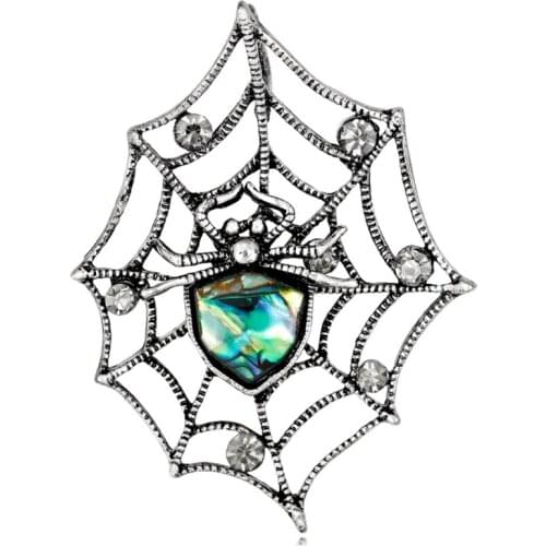 Zlxgirl metal shell vintage spider brooches jewelry for mens christmas gifts Womens kids hijab accessories hats brooch pins