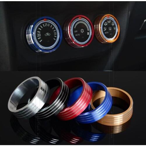 For Mitsubishi Outlander 2011 2012 Car Air Conditioning Switch Knob Heat Control Decoration Frame Trim Ring Aluminum Alloy 1 pc