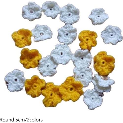 10Pcs DIY Handmade Flowers cotton crochet Patch Iron On Patches Sewing Applique Badges stripe Sticker lace clothes guipure decor