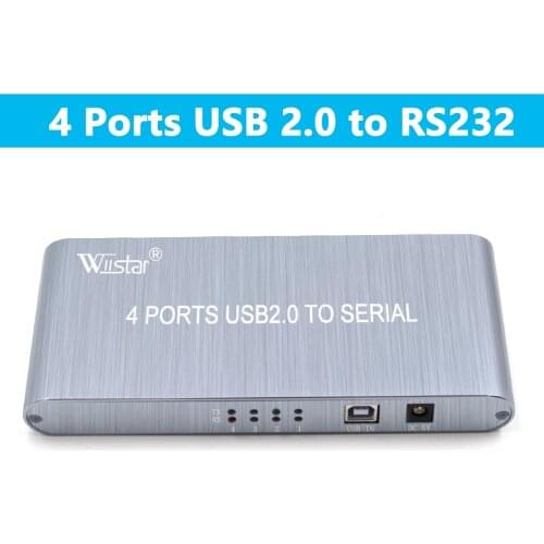 4 port USB 2.0 to RS232 Serial Cable Splitter Converter USB 2.0 to 4 Port RS232 DB9 Serial Splitter for Windows 2000 MAC OS