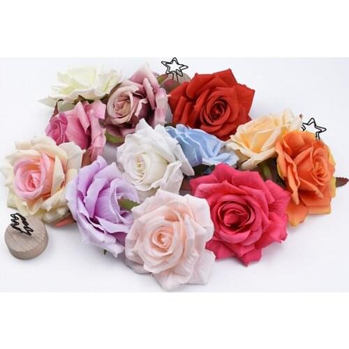 5/10 pcs Rolled roses head wedding arch decorative flowers wall scrapbooking christmas decorations for home artificial flowers
