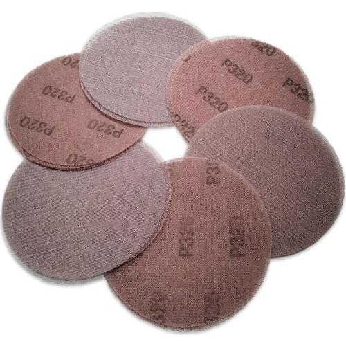 50pcs 5/6 inch Mesh Sanding Discs Hook & Loop Abrasive Dust Free Disc Anti-Blocking Sharp Grinding Sandpaper for Car Wood