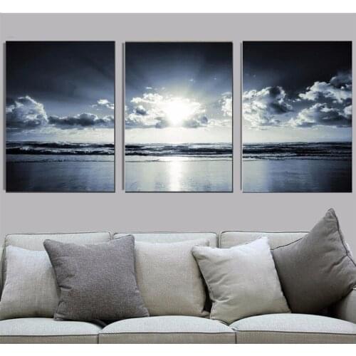 5d diamond painting Black White Sea Sunset 3pcs Diamond Embroidery cross stitch Diamond mosaic christmas decorations for home