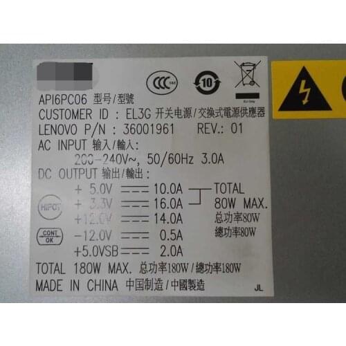 API6PC06 HK280-22GP PS-5181-8 FSP180-60SPV for Lenovo 180W power supply Universal model random delivery without request