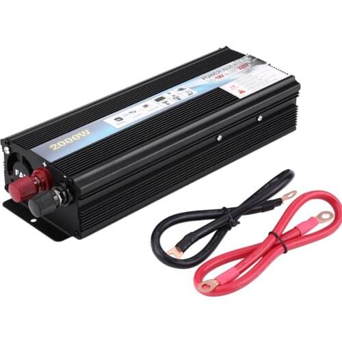 Black DC 12V AC 220V Car Power Inverter Converter USB Charger Adapter Full aluminum shell for good heat dissipation durability