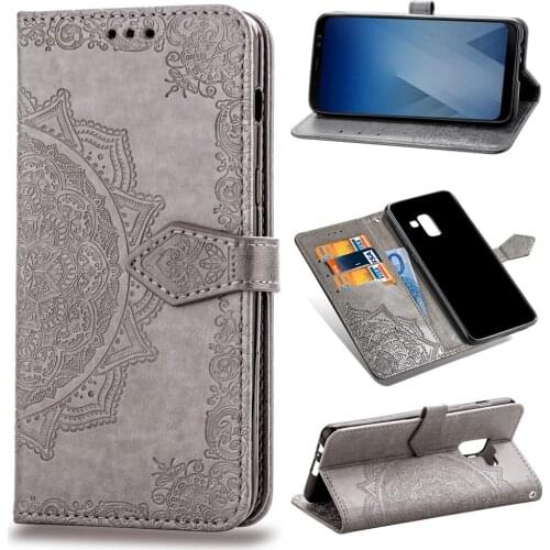 2021 3D Butterfly Embossed Leather Flip Case For Samsung Galaxy A8 2018 SM-A530F/DS Phone Wallet Cover Samsung A8 Plus A730F/DS