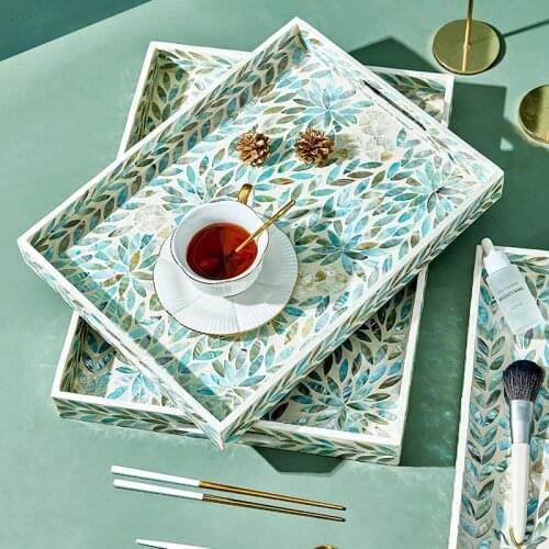 Nordic Decorative Tea Tray Ceramic Handmade Food Serving Coffee Luxury Tea Ceremony Tea Tray Serving Tray Kitchen Teaware DB60TP