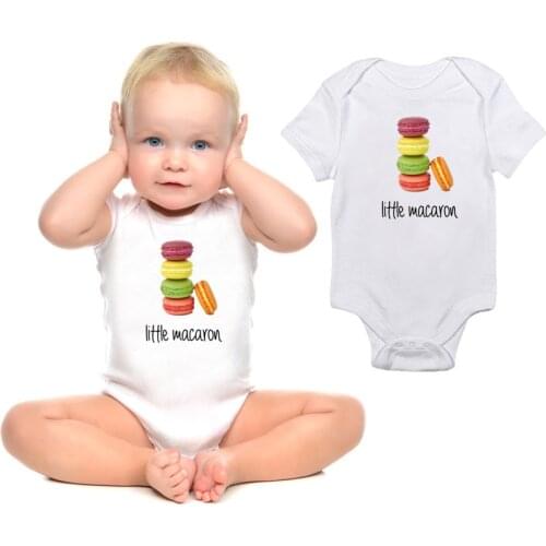 DERMSPE 2019 Summer Newborn Baby Boys Girls Cotton Short Sleeve Letter Cute Image Romper Jumpsuit Bodysuit Baby Clothes White