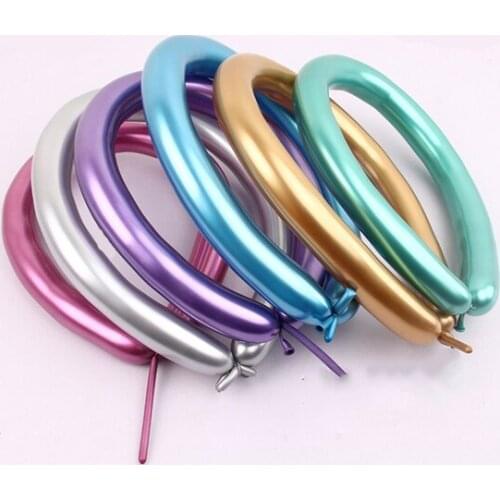 1.8g Metallic Latex Balloons 260 Long Shape Metal Magic Tying Twisting Balloon Baloon Wedding Birthday Decoration Supplies