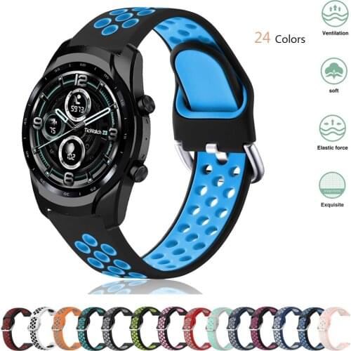 Breathable Band For Ticwatch Pro 2020 Strap Replace Silicone Bracelet For Ticwatch Pro 3 GPS/GTX/E2/S2 SmartWatch Accessories