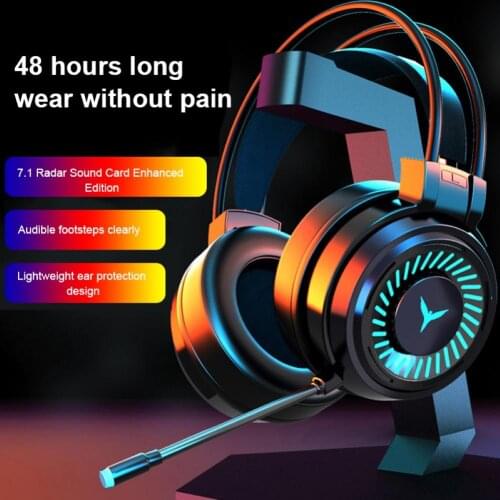 G58 3.5mm Gaming Headset Wired Headphones 7 LED Illumination Stereo Stereo Bass Surround PC Notebook With Microphone