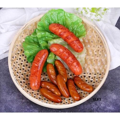 Artificial fake food props dining room cabinet Kitchen hall hotel restaurant store shop decoration simulation sausage hot dog