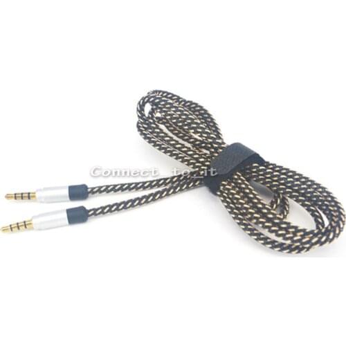10 Pieces Aux Cable Car 3.5mm to 3.5mm Jack Gold Plug Audio Cable Male to Male 1.5 Meters Aux Cord 4 ploe